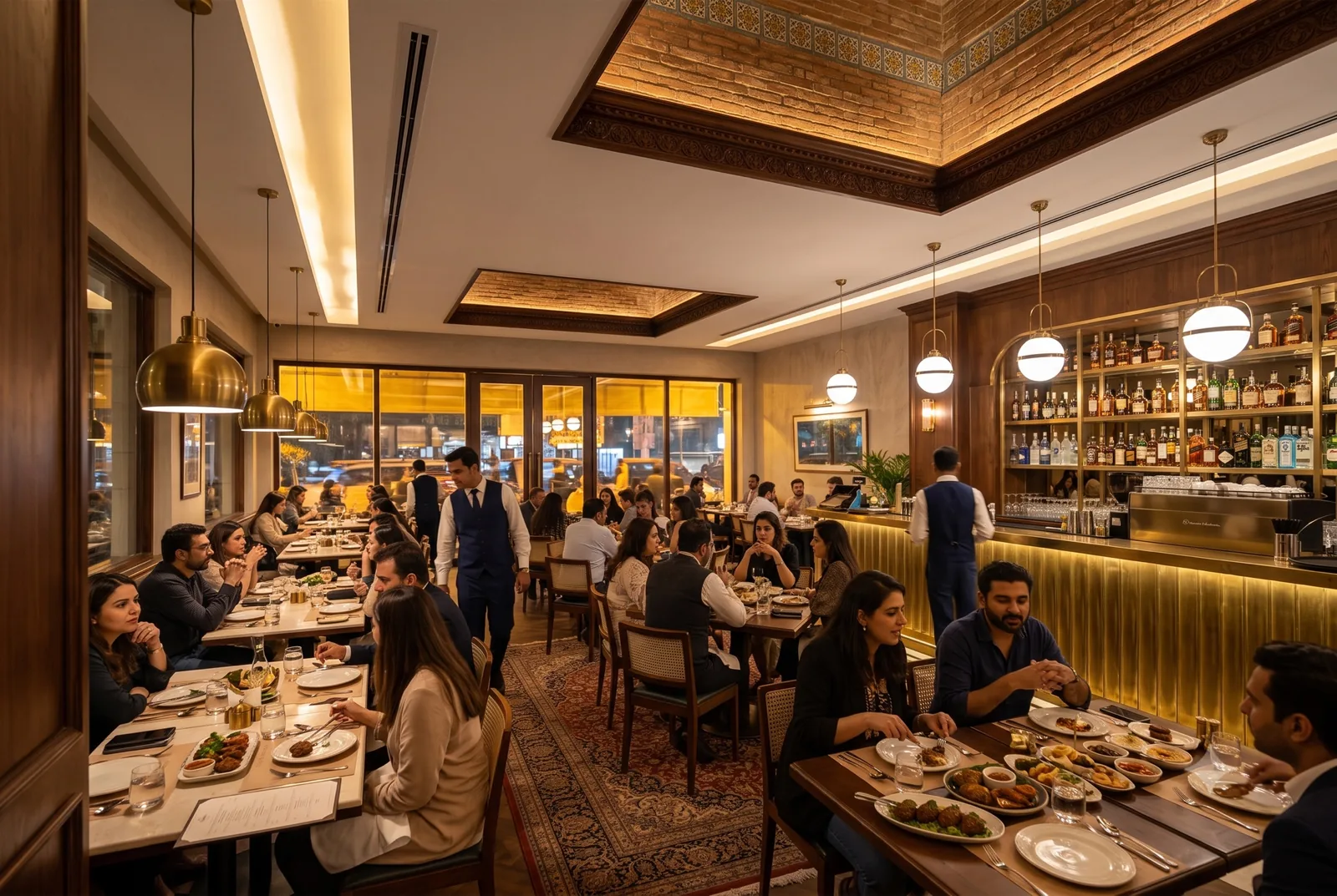 Cool modern restaurant interior